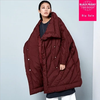 Avrupa ünlü moda marka yarasa kollu ceket 2020 kadın yeni kış ördek aşağı ceket X-uzun kalın sıcak aşağı ceket wj1533