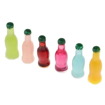 1: 12 Evcilik Minyatürleri 5 adet Renkli kokteyl şişesi Malzemeleri