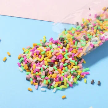 10 g / torba Renkli Sprinkles Tırnak Dilimleri Simülasyon DIY Polimer Kil Nail Art Tasarım Şeker Tatlılar Şeker Simülasyon Gıda Dilimleri