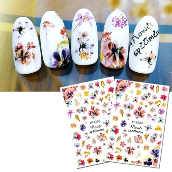 1 Sayfalık Nazik Asil Ve Güzel Bahar Çiçekleri 3D Tırnak Sticker Moda Tırnak Mektubu Sanat Tasarım Dekoratif Çıkartması