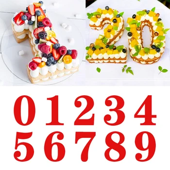 10 İnç Büyük Silikon Numarası Kek Kalıpları 0-9 Arapça Numarası Kek Kalıbı Doğum Günü Pastası Kalıp Pişirme Kalıp Düğün Dekorasyon İçin Kek