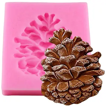 Noel çam Kozalakları Şekli Kek Fondan Kalıp Şeker Çikolata Silikon Kalıpları Bisküvi Kalıp DIY Kek Dekorasyon Pişirme Araçları