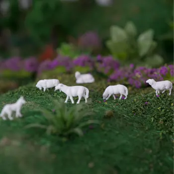 Simülasyon Mini Koyun Ve Köpek Hayvanlar Modeli Ölçeği 1: 87 1: 150 Dıy Kum Masa Çiftlik Sahne Düzeni Diorama Malzemeleri 30 Adet