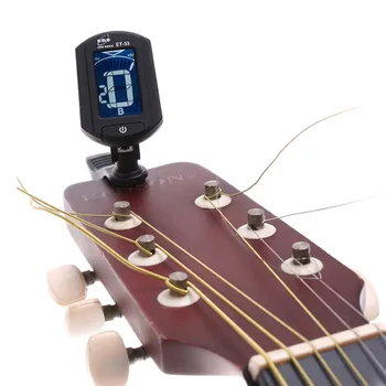 ENO ET-33 Gitar Tuner Ukulele Bas Keman Kromatik LCD clip-on Elektronik Dijital guitarra müzik enstrümanı
