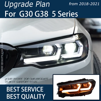 Araba ışıkları BMW G30 GG38 2018-2021 LED Otomatik far takımı Yükseltme Bicofal Lens Tüm Yeni Tasarım Sinyal Lambası Aksesuarları