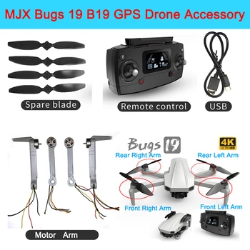 MJX Bugs 19 B19 GPS RC Drone Pervane Sahne Akçaağaç Yaprağı uzaktan kumanda pili şarj cihazı USB kablosu Motor Kol Aksesuarı