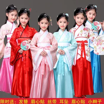 geleneksel çin dans kostümleri kızlar için antik opera tang hanedanı han ming hanfu elbise çocuk giyim halk dans çocuk