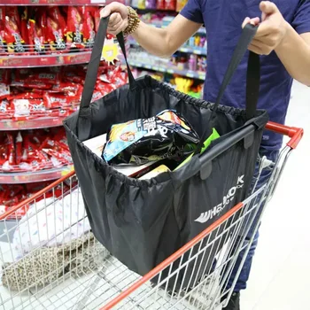 Yeni Ürün Katlanabilir Kullanımlık Tote Çanta Süpermarket Kalınlaşmış alışveriş arabası Sepeti Taşınabilir Bakkal Alışveriş Çevre Dostu Çanta