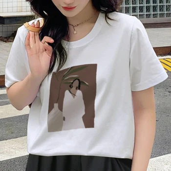 YK23 Yaz Rahat T Shirt Kadınlar için Kawaii Streetwear Sevimli Üst Giysi Komik Baskı Kısa Kollu O-Boyun Grafik T Shirt Kadın