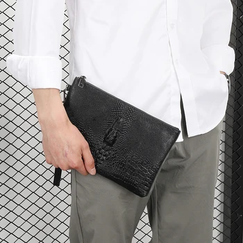 2022 Lüks Timsah Desen Erkek el çantası Marka Tasarımcısı İş Çantası telefonu Çanta Moda Yumuşak Deri Zarf Çanta Erkek